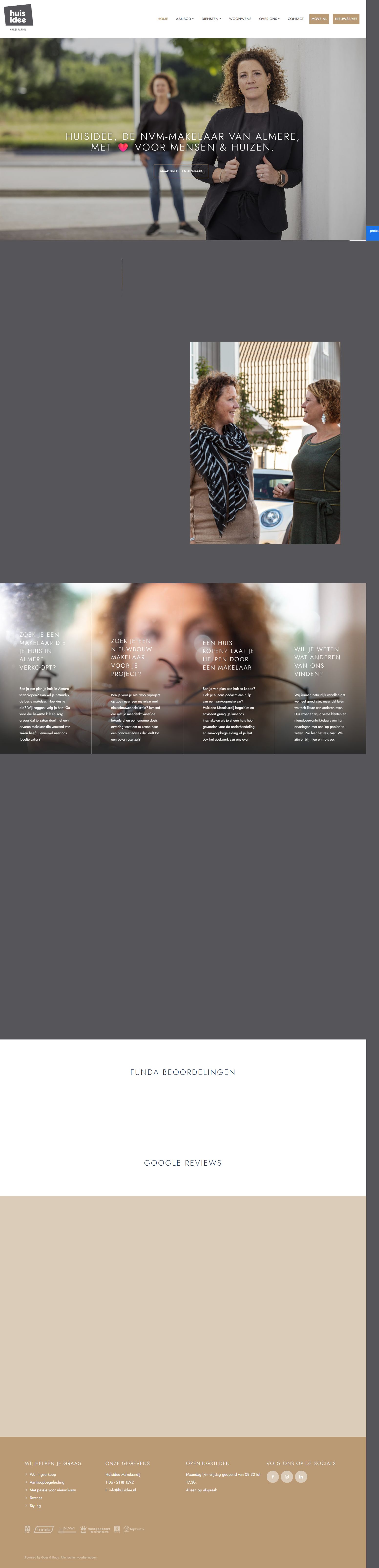 Screenshot van de website van www.huisidee.nl