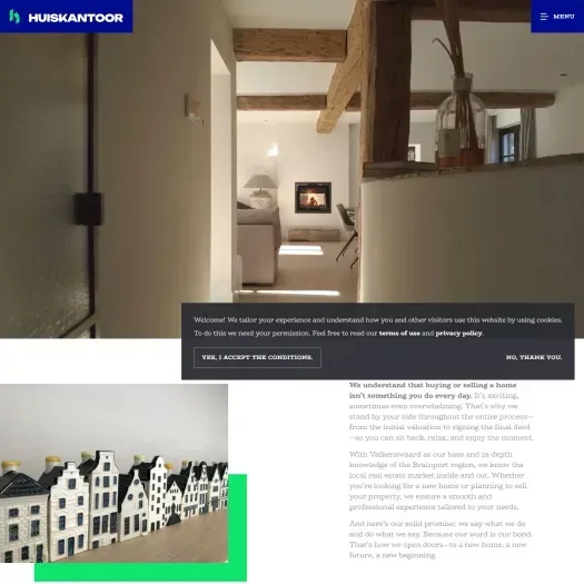 Screenshot van de website van www.huiskantoor.nl