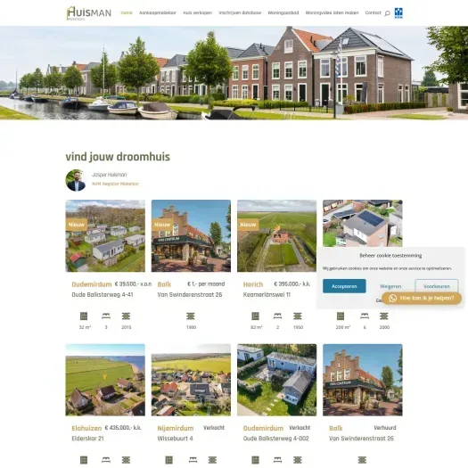 Capture d'écran du site web de www.huisman-makelaars.nl