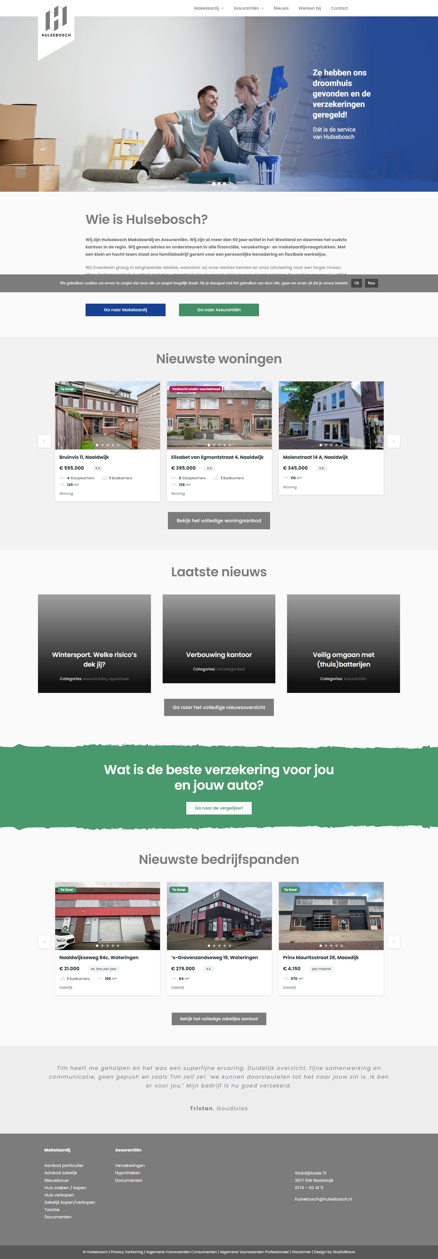 Screenshot van de website van www.hulsebosch.nl