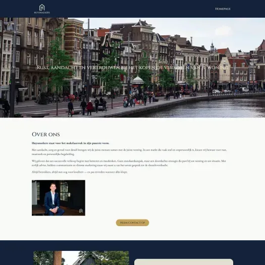 Screenshot van de website van www.huysmaekers.nl