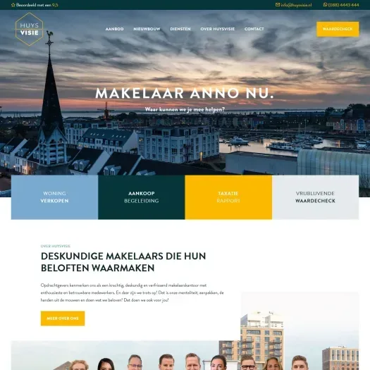 Screenshot der Website von www.huysvisie.nl