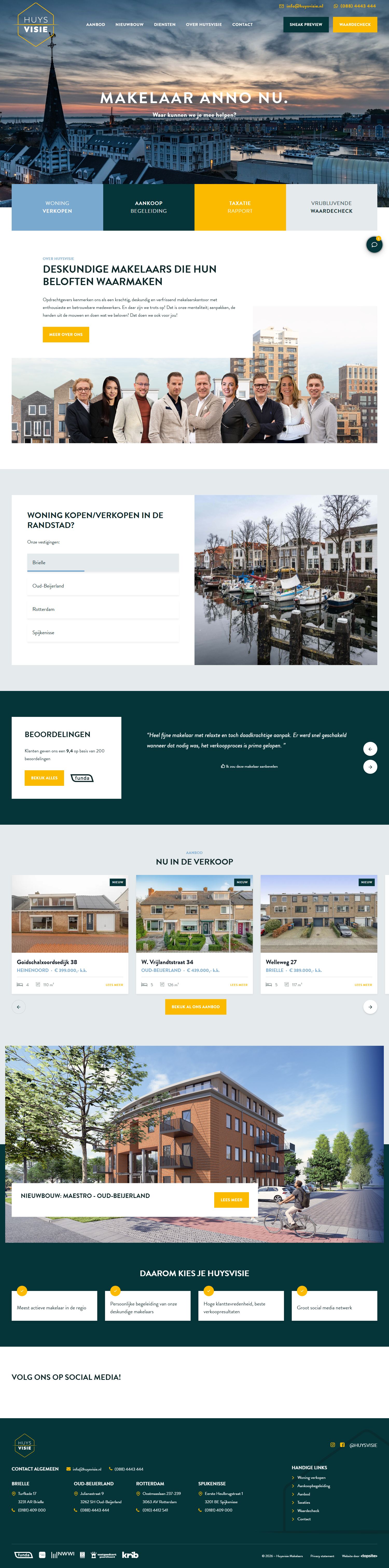 Screenshot van de website van www.huysvisie.nl