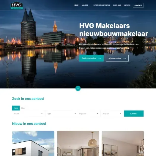 Screenshot der Website von www.hvgmakelaars.nl