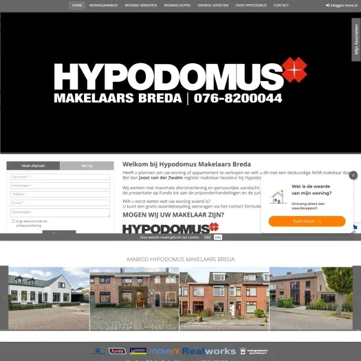Screenshot der Website von www.hypodomus-breda.nl
