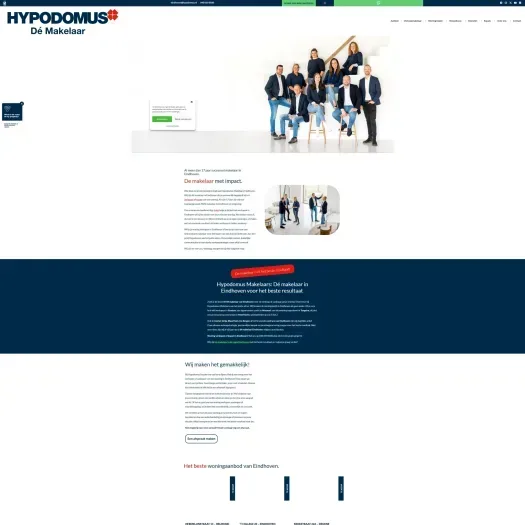 Screenshot van de website van hypodomus-eindhoven.nl