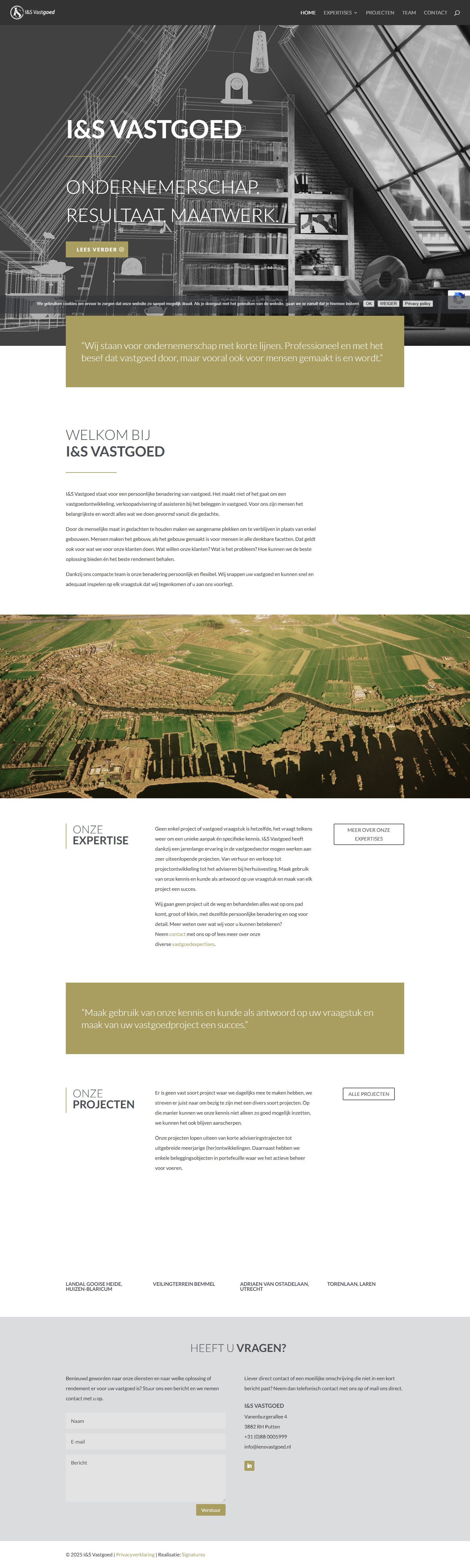 Screenshot van de website van www.iensvastgoed.nl