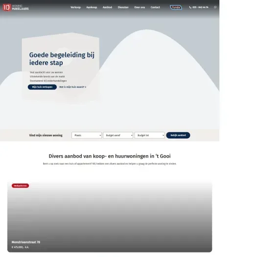 Screenshot of the website of www.idmakelaars.nl