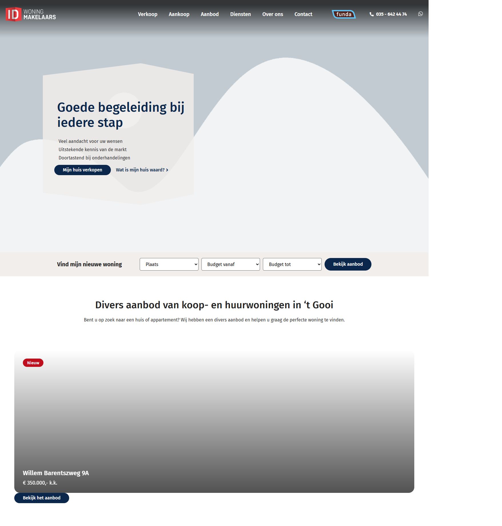 Screenshot van de website van www.idmakelaars.nl