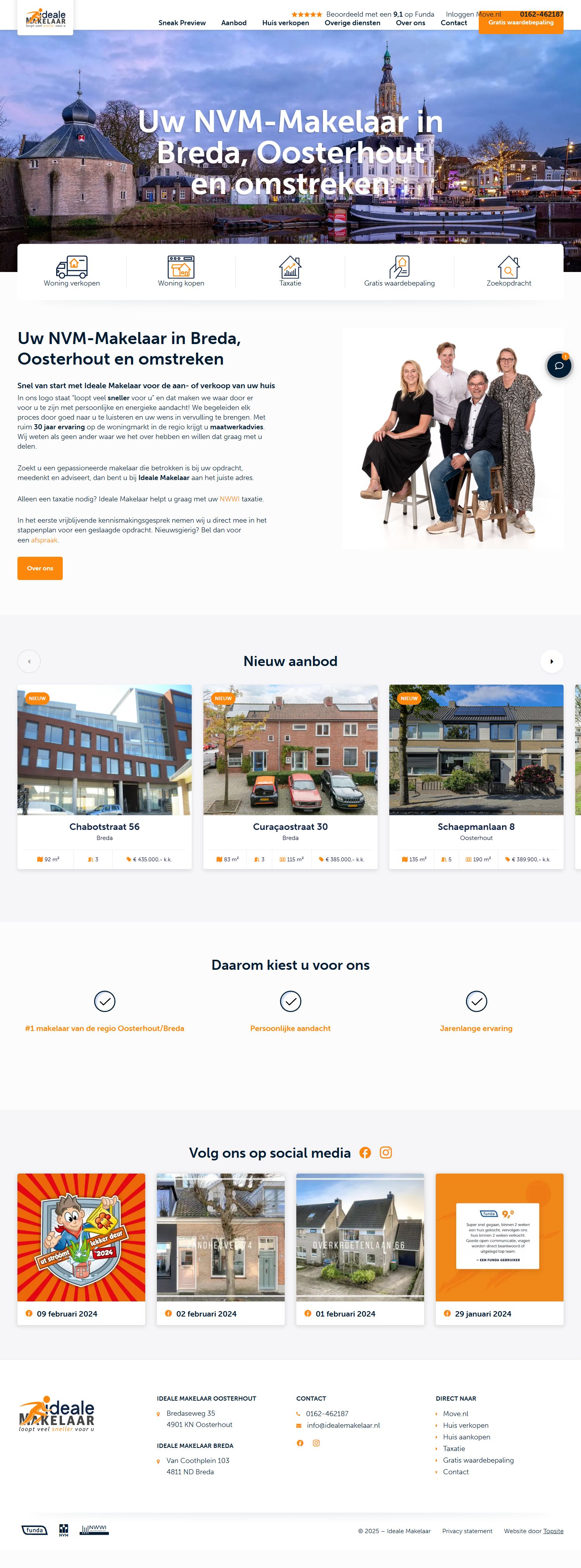 Screenshot van de website van www.idealemakelaar.nl