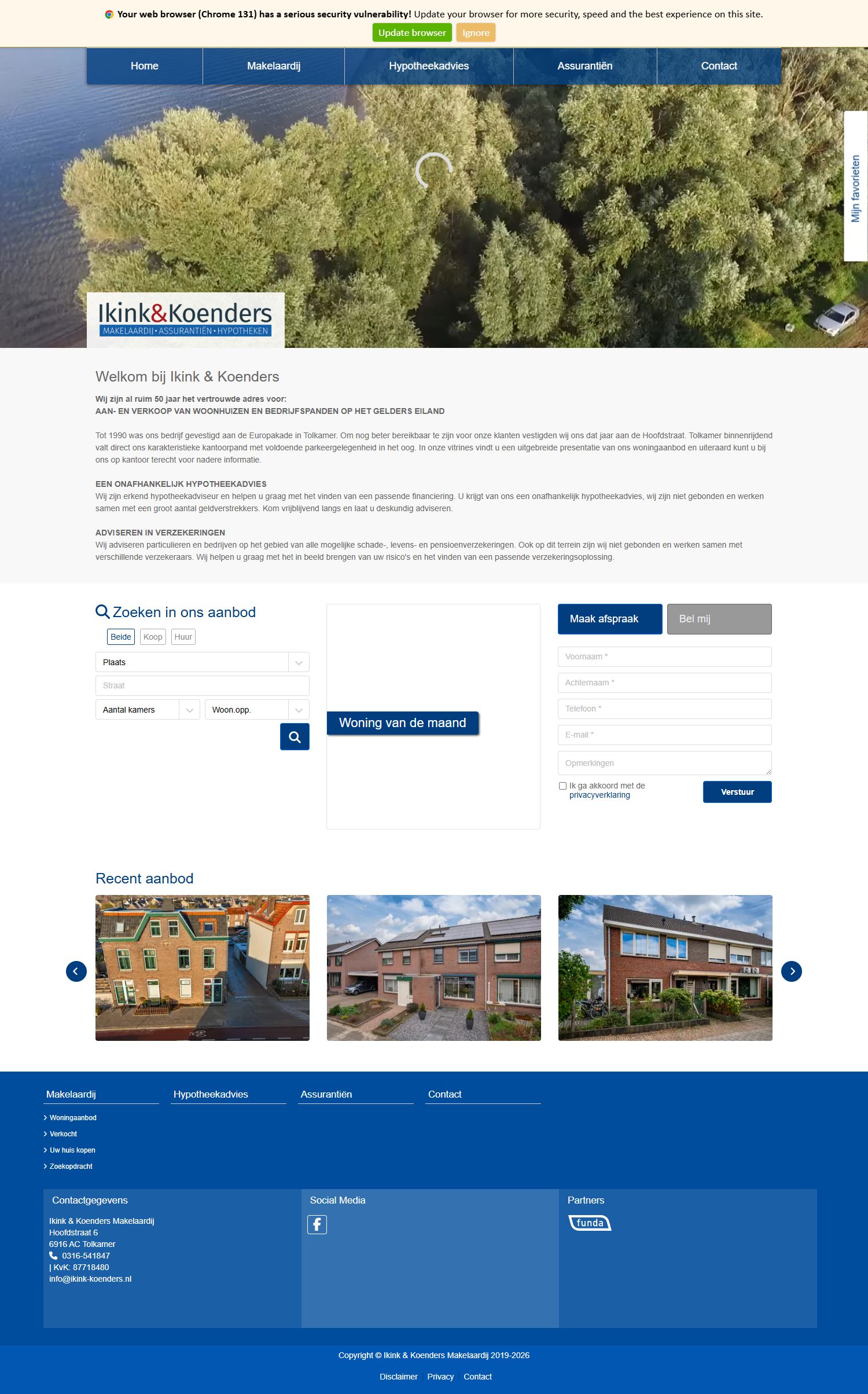 Screenshot van de website van www.ikink-koenders.nl