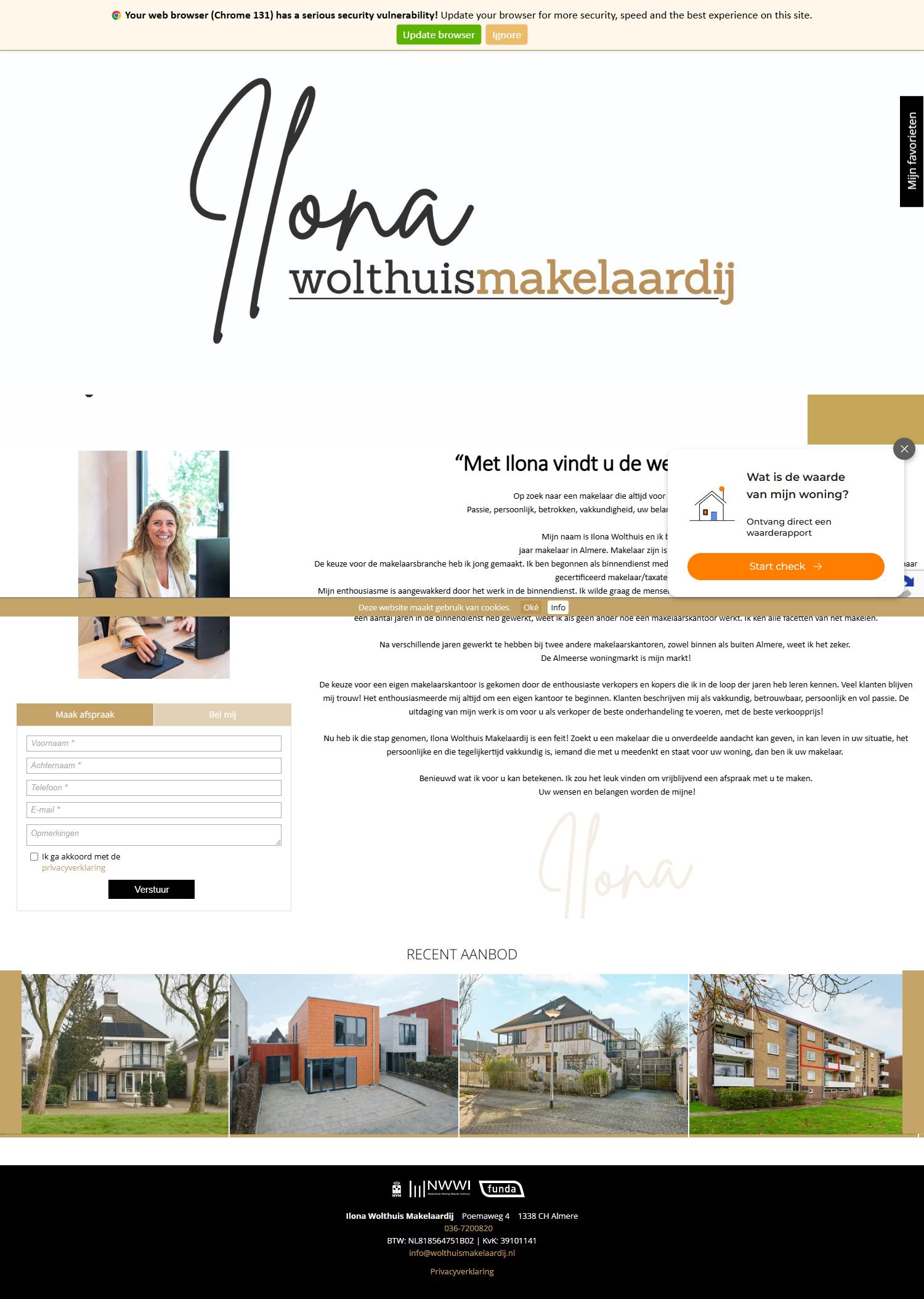 Screenshot van de website van www.wolthuismakelaardij.nl