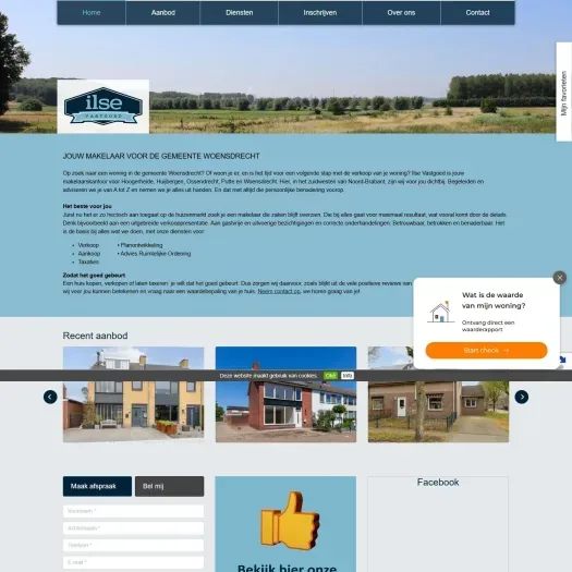 Screenshot van de website van www.ilsevastgoed.nl