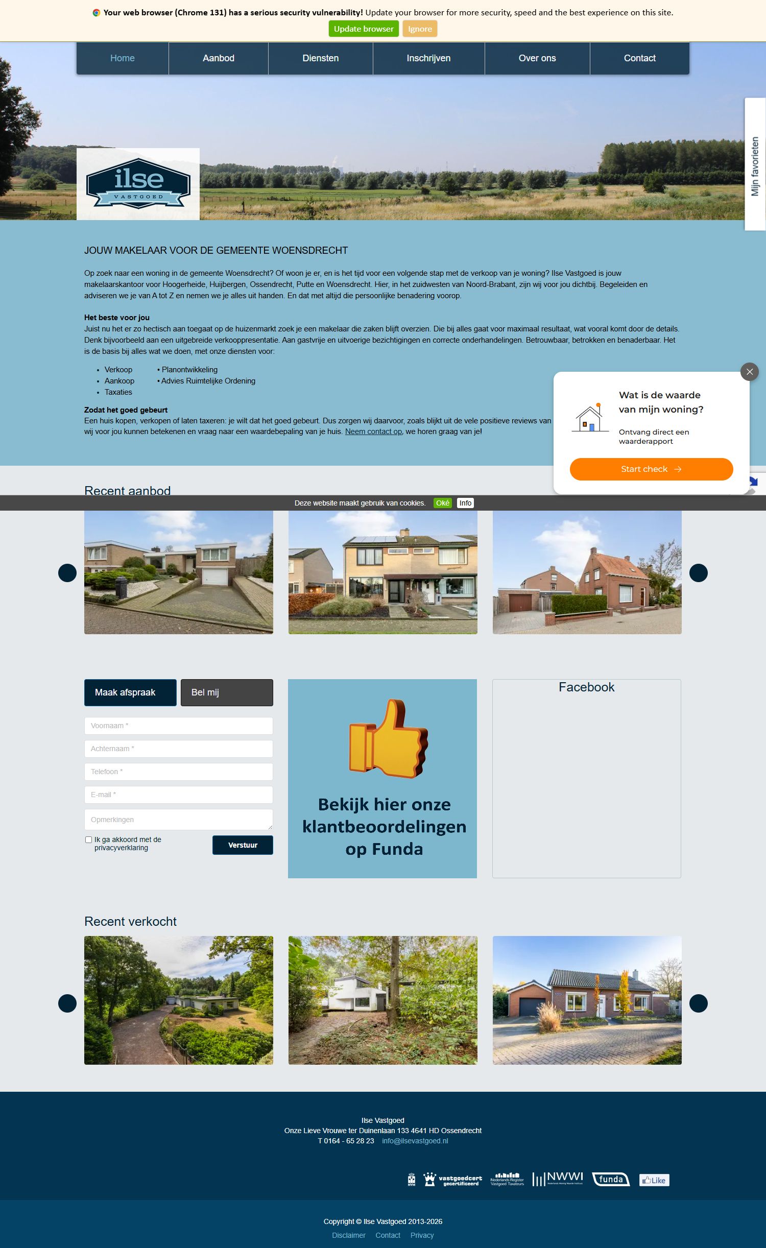 Screenshot van de website van www.ilsevastgoed.nl