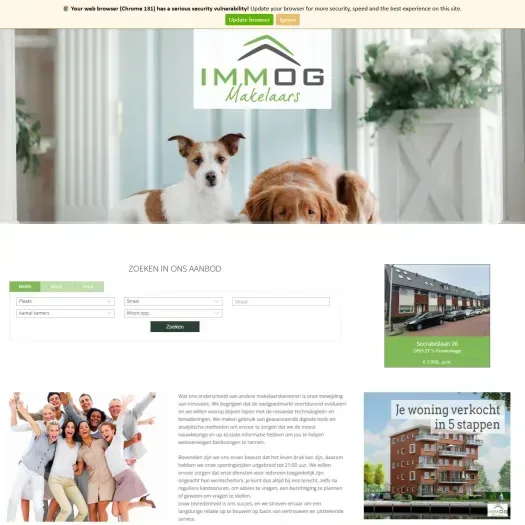 Screenshot van de website van www.immog.nl