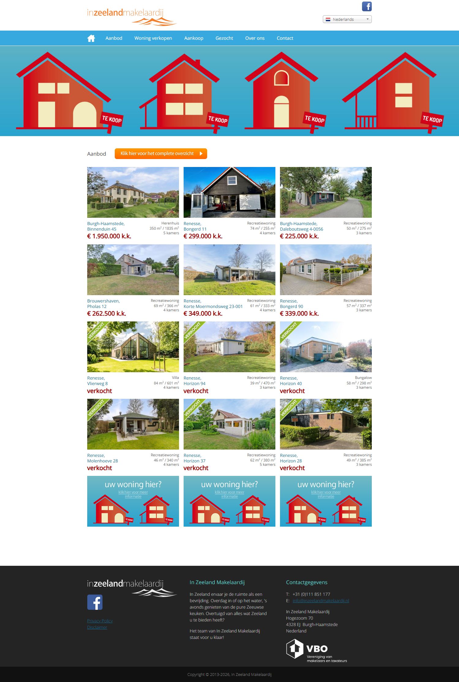 Screenshot van de website van www.inzeelandmakelaardij.nl