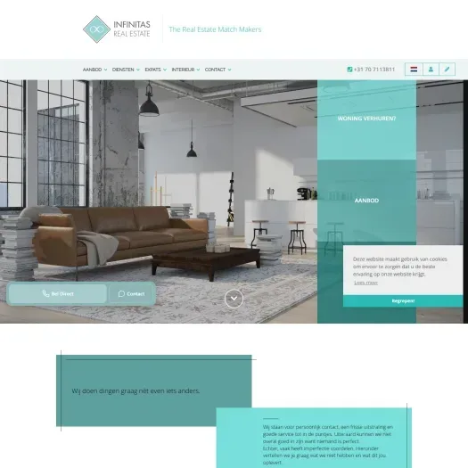 Screenshot der Website von www.infinitasrealestate.nl