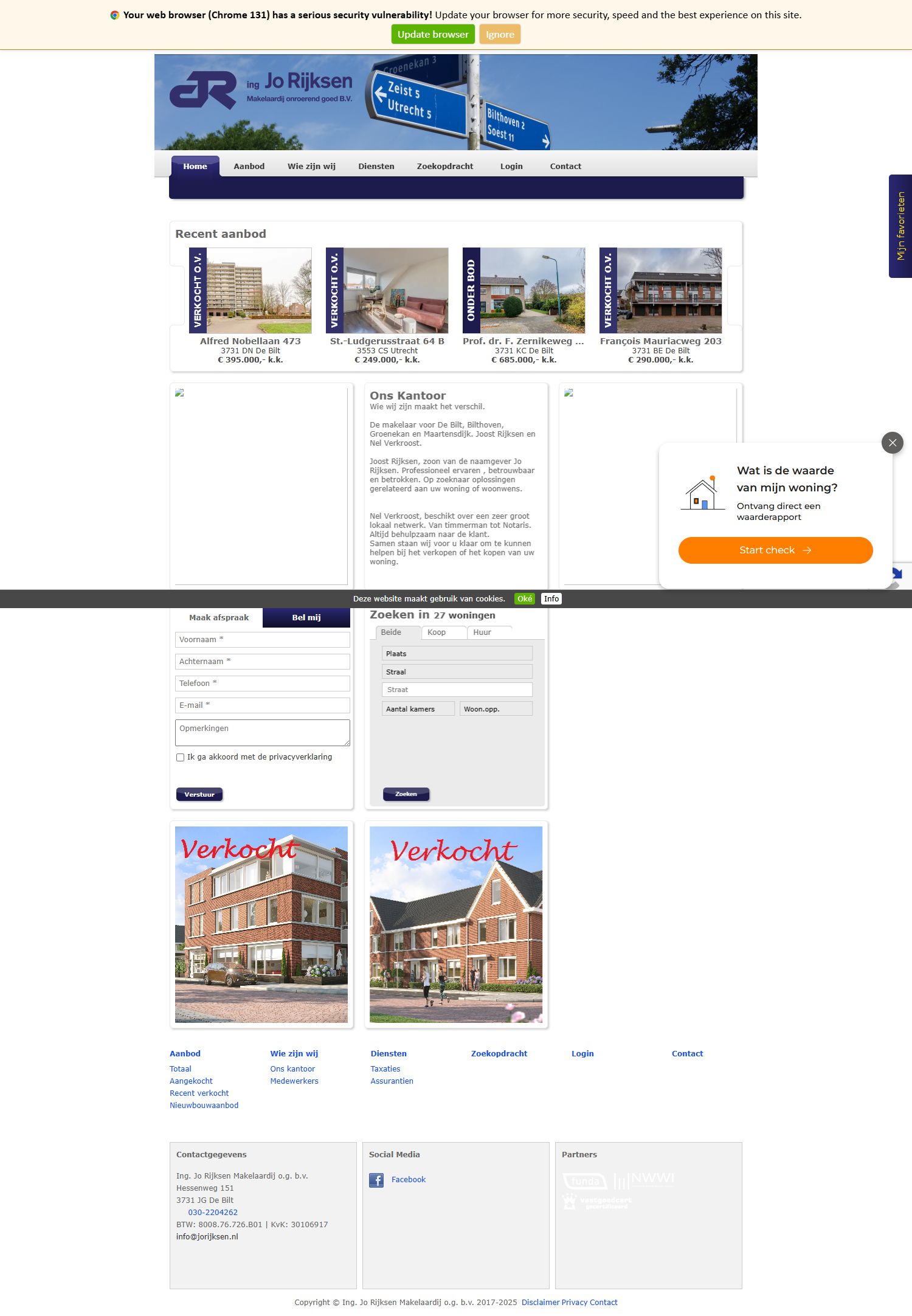 Screenshot van de website van www.jorijksen.nl