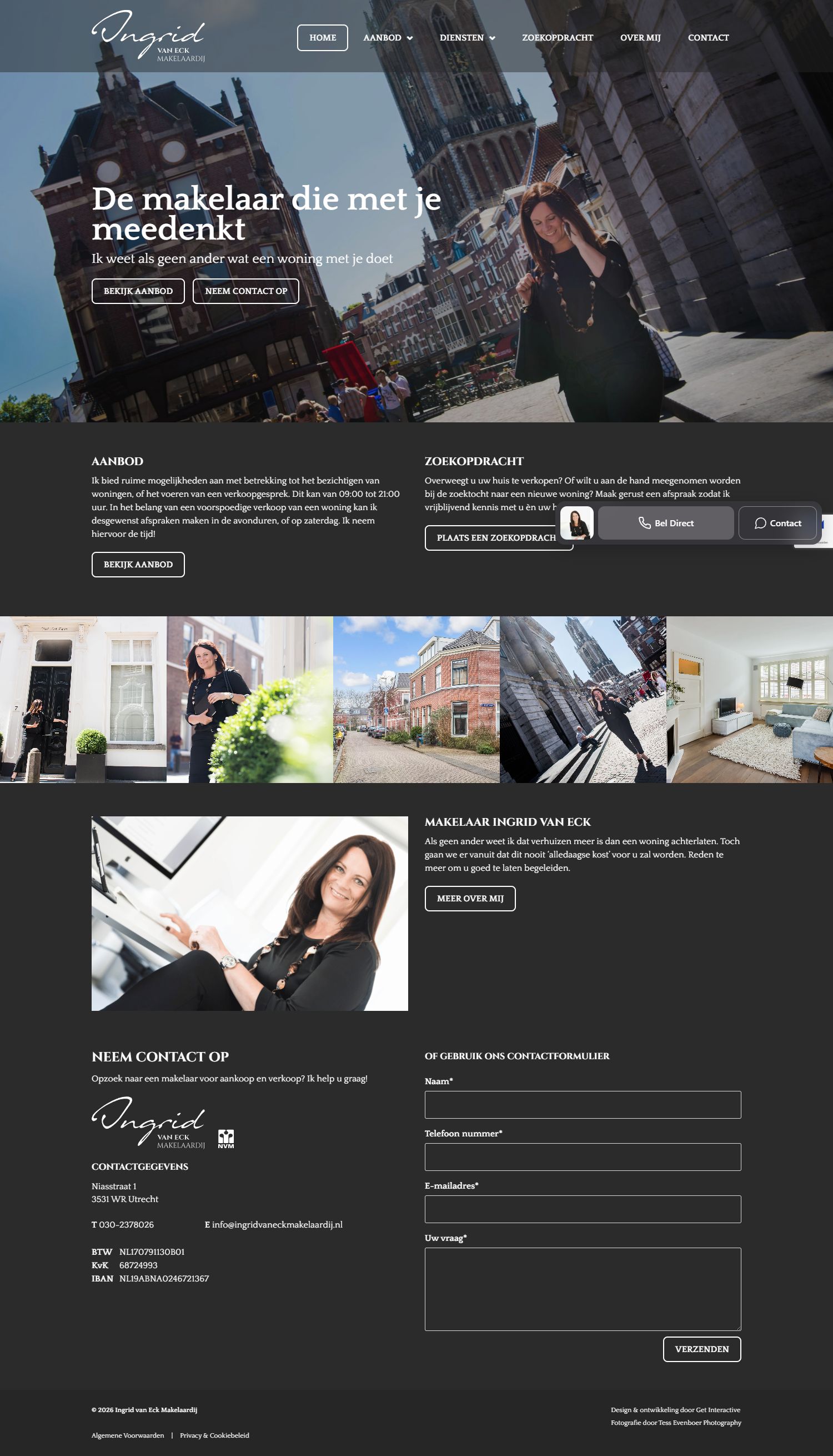 Screenshot van de website van www.ingridvaneck.nl