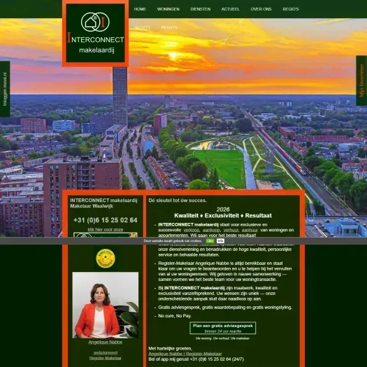 Screenshot der Website von www.interconnectmakelaardij.nl