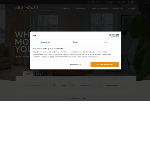 Capture d'écran du site web de www.interhouse.nl