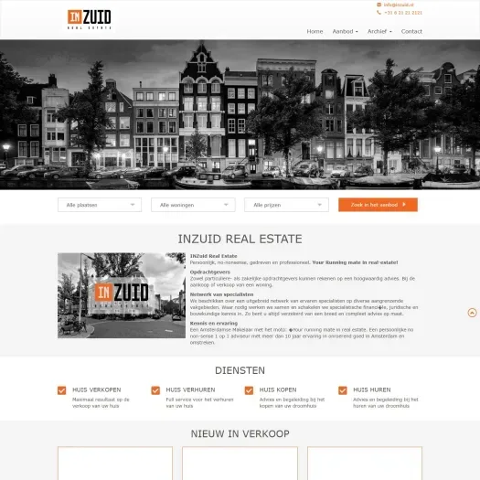 Screenshot van de website van www.inzuid.nl