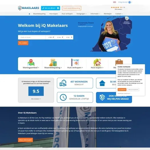 Screenshot der Website von www.iqmakelaars.nl