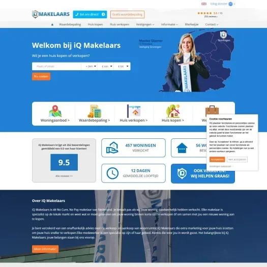 Screenshot of the website of www.iqmakelaars.nl