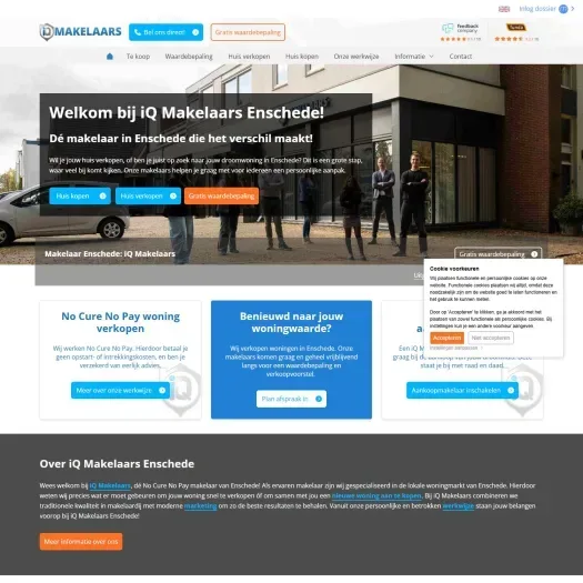 Screenshot of the website of www.iqmakelaarsenschede.nl