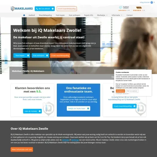 Screenshot van de website van www.iqmakelaarszwolle.nl