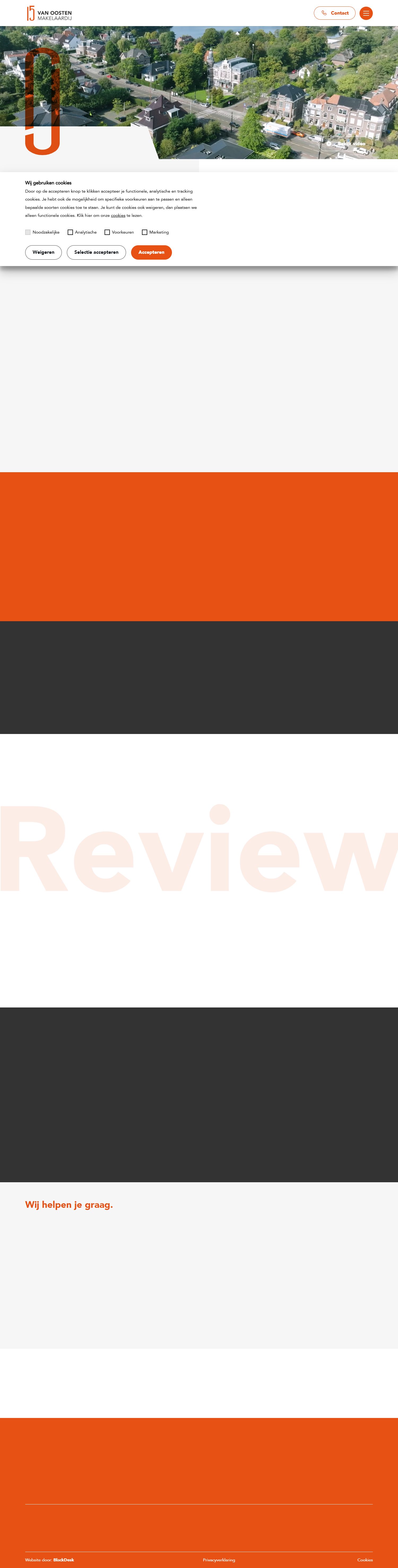 Screenshot van de website van www.vanoostenmakelaardij.nl