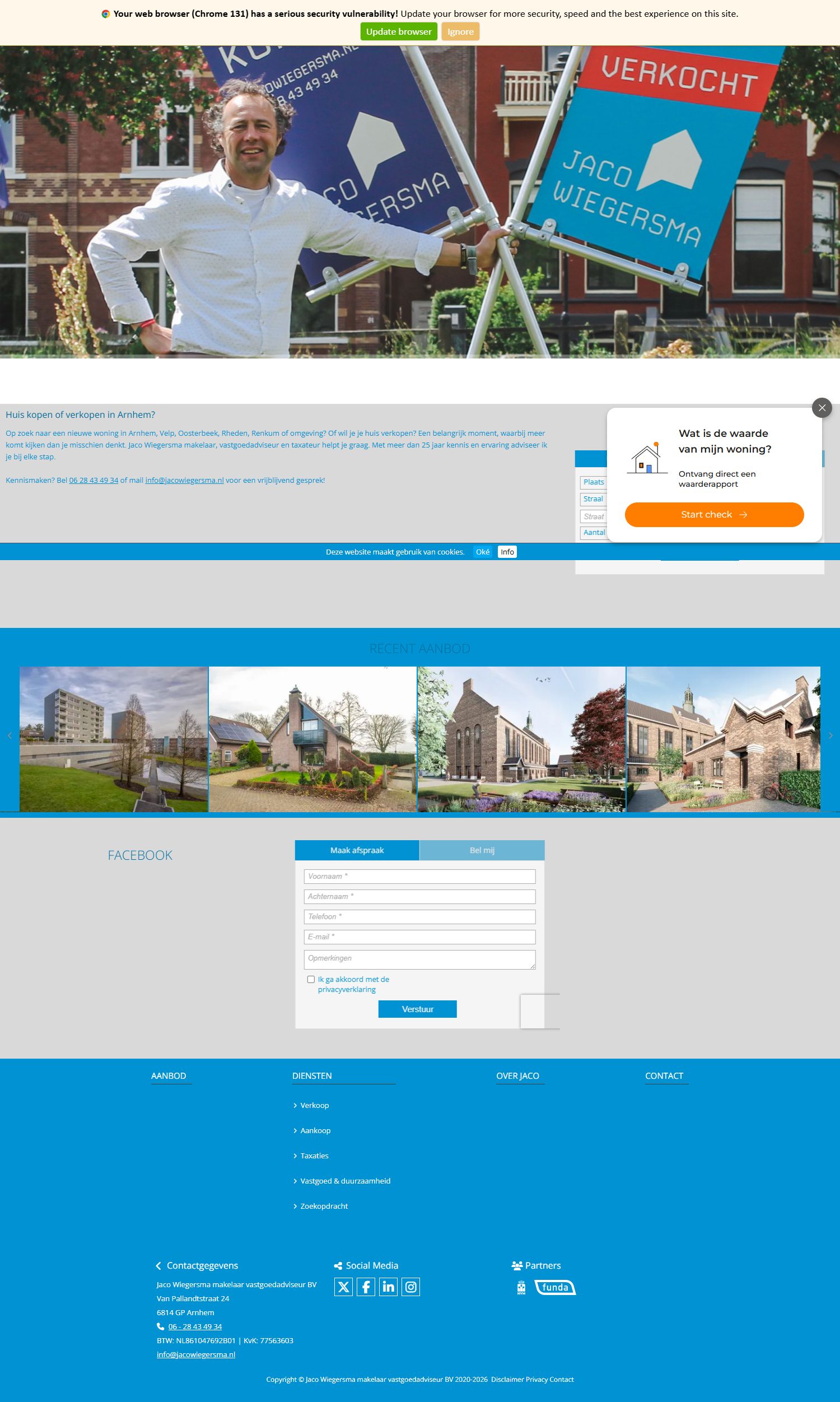 Screenshot van de website van www.jacowiegersma.nl