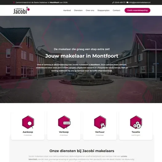 Screenshot of the website of www.jacobimakelaars.nl