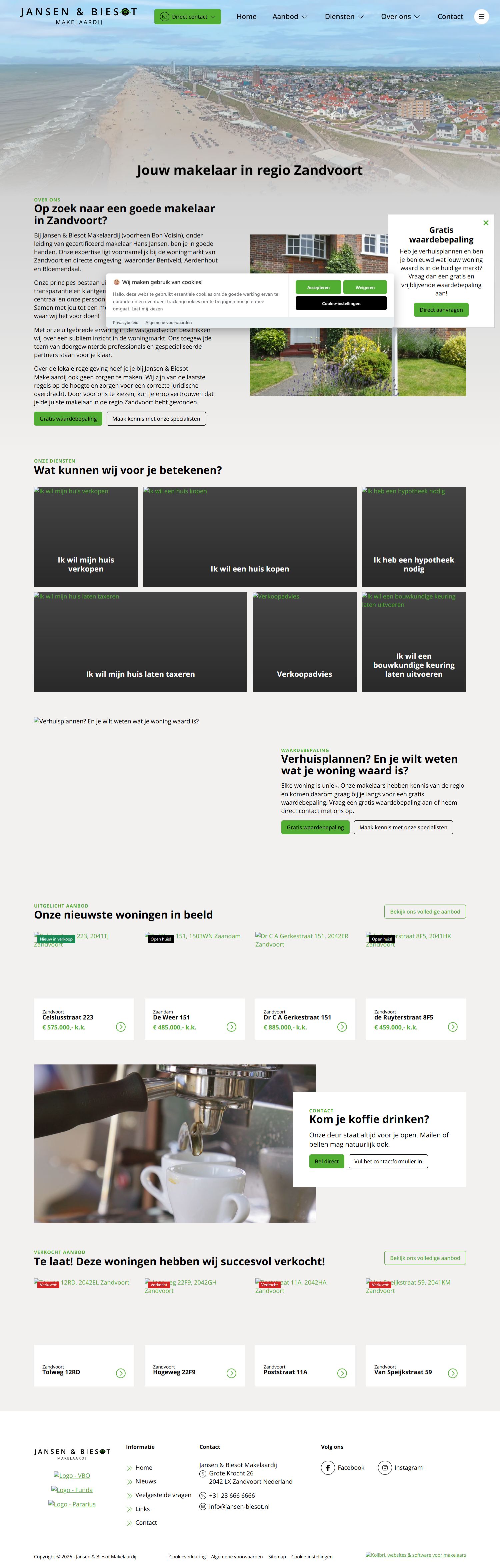 Screenshot van de website van www.jansen-biesot.nl