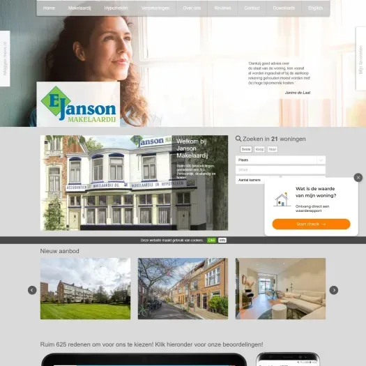 Screenshot der Website von www.janson.nl