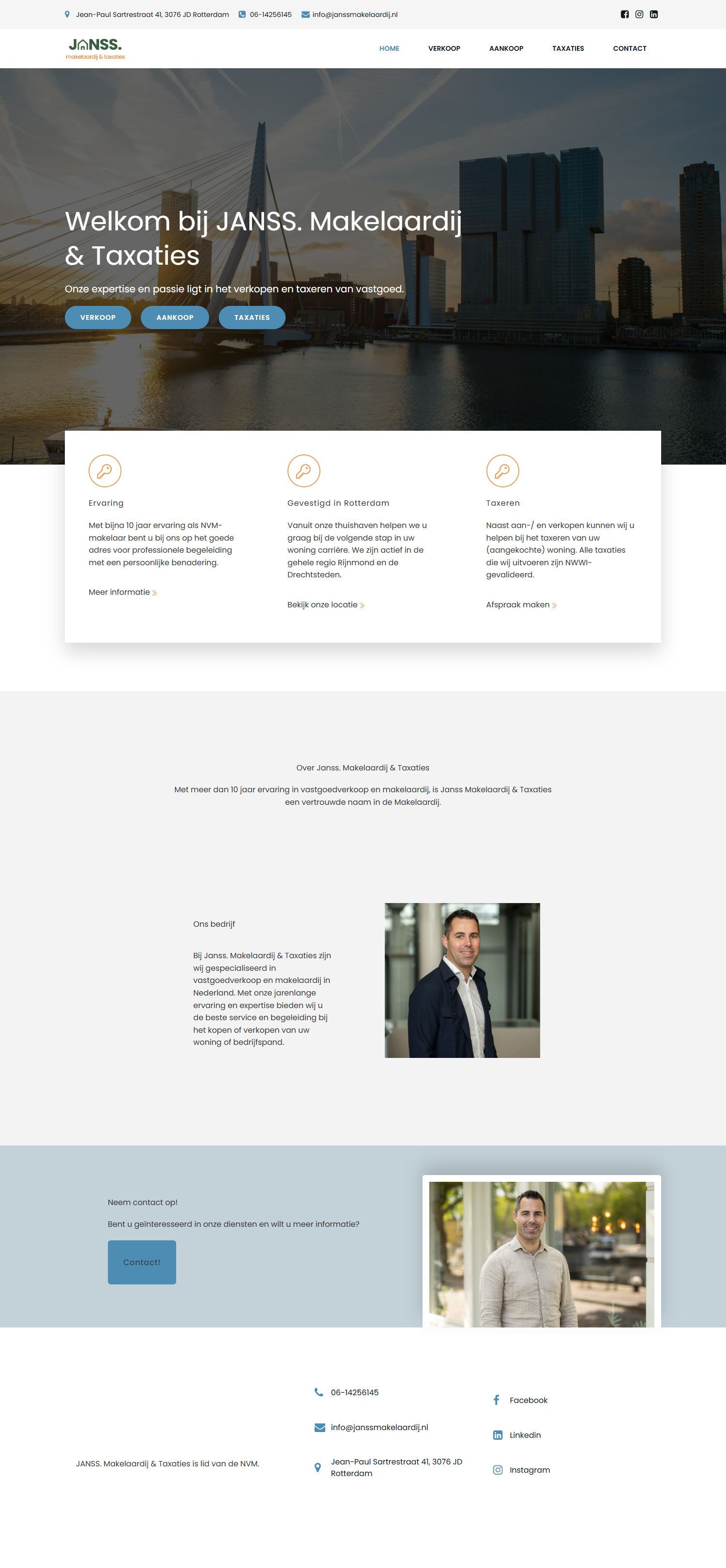 Screenshot van de website van www.janssmakelaardij.nl