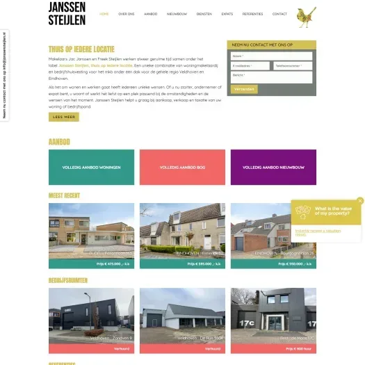 Screenshot van de website van www.janssensteijlen.nl