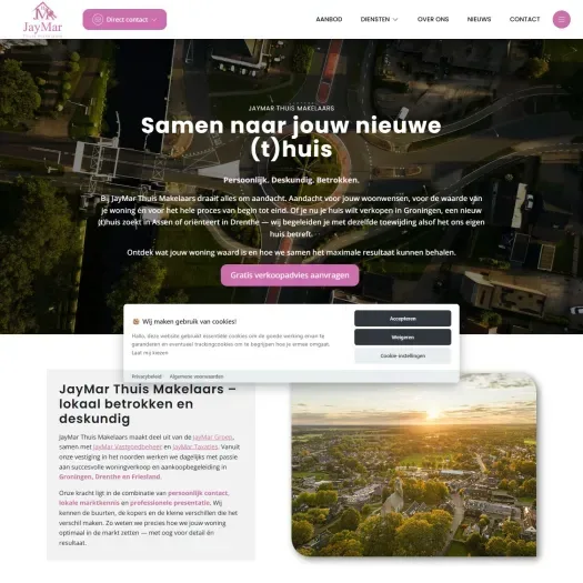 Screenshot of the website of www.jaymarthuismakelaars.nl