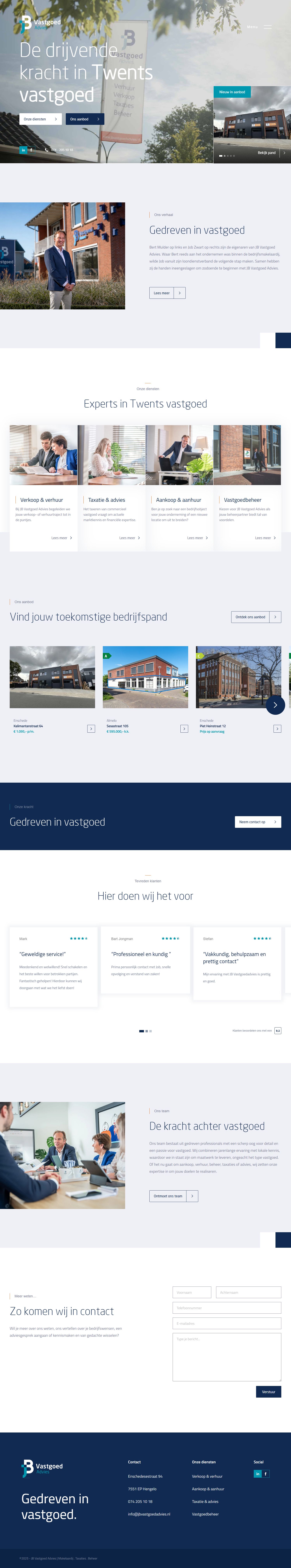 Screenshot van de website van www.jbvastgoedadvies.nl