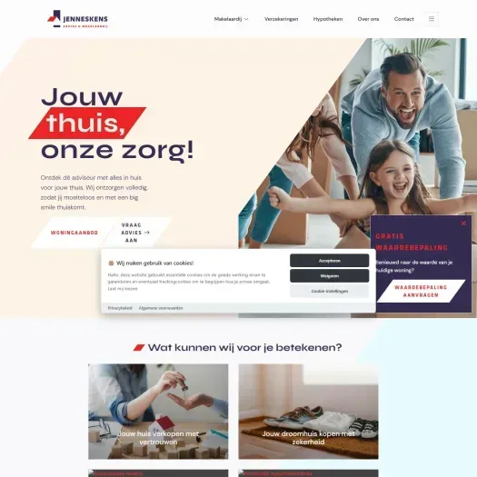Screenshot der Website von www.jenneskensmakelaardij.nl