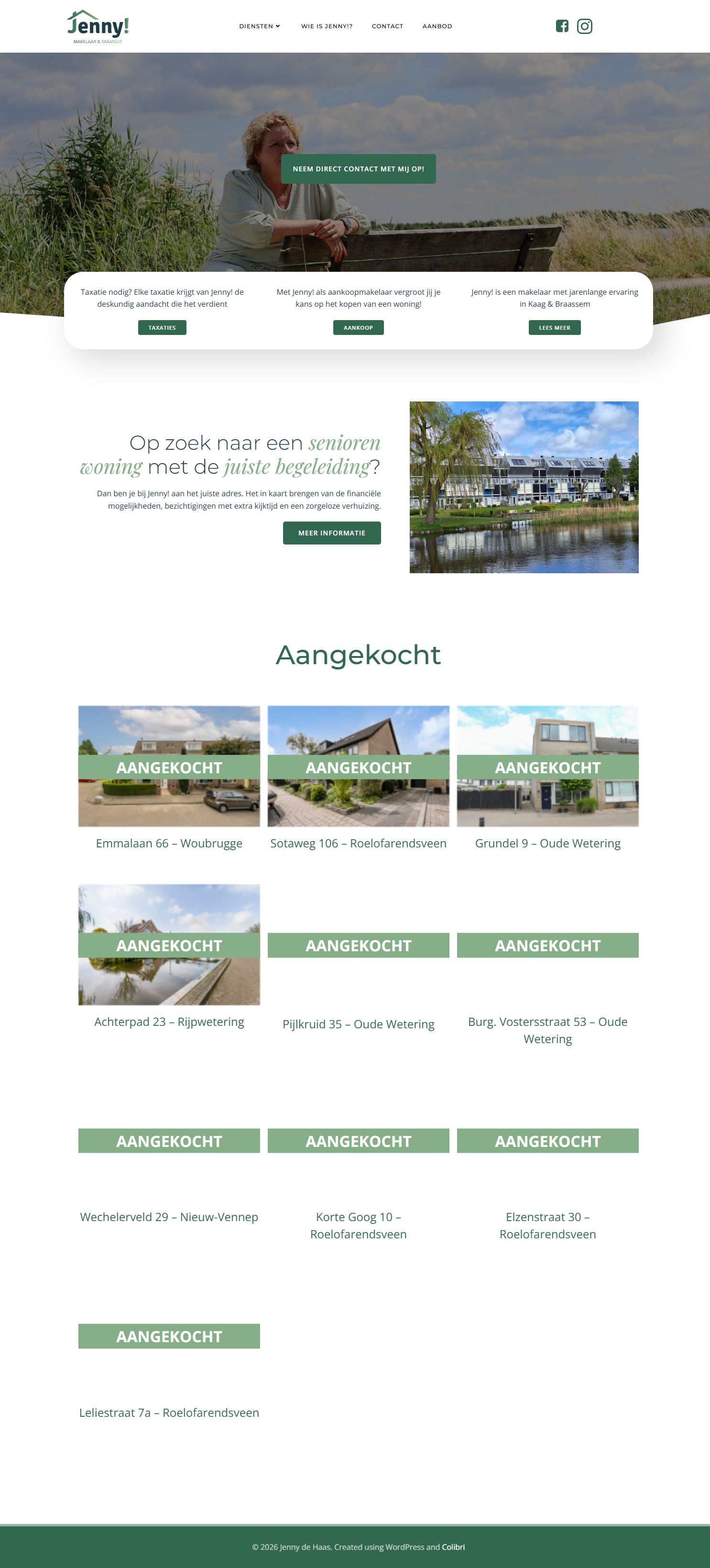 Screenshot van de website van www.jennydehaas.nl