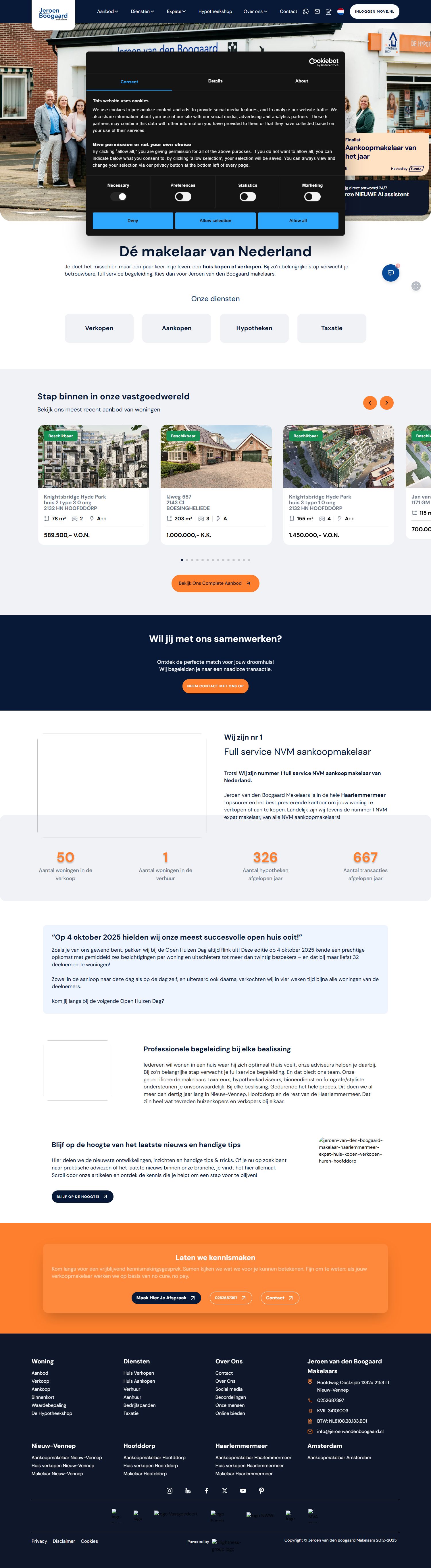 Screenshot van de website van www.jeroenvandenboogaard.nl