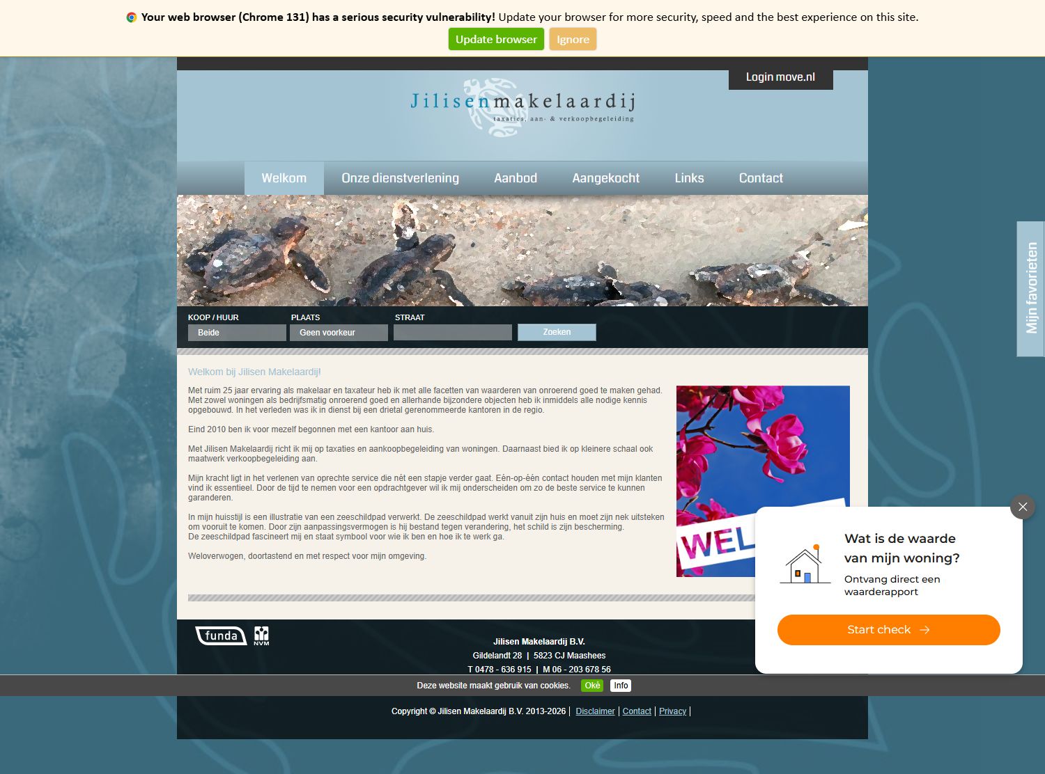 Screenshot van de website van www.jilisenmakelaardij.nl