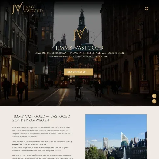Screenshot van de website van www.jimmyvastgoed.nl