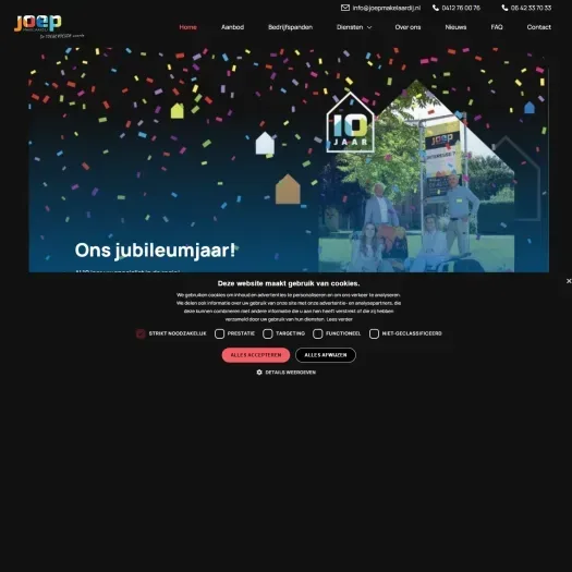 Screenshot der Website von www.joepmakelaardij.nl