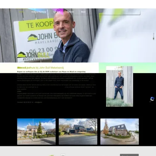 Screenshot van de website van www.johnbullmakelaardij.nl