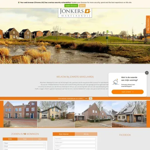 Screenshot of the website of www.jonkers-makelaardij.nl