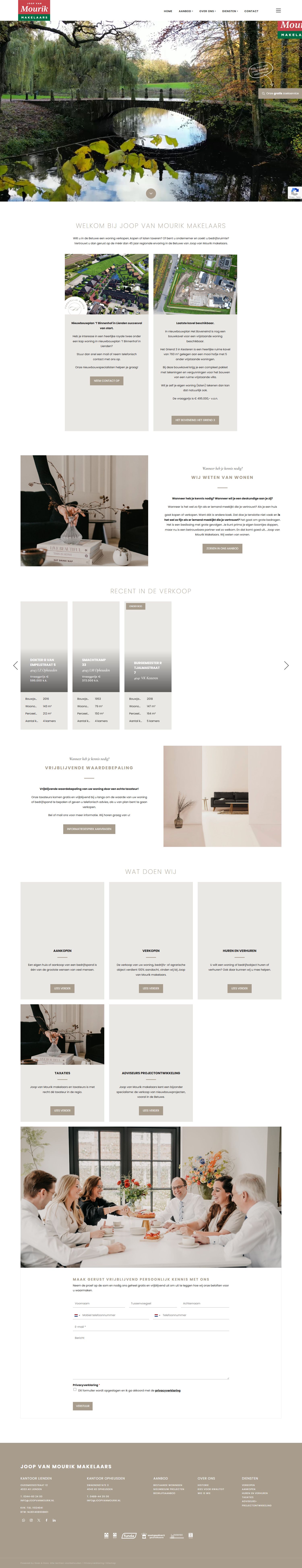 Screenshot van de website van www.joopvanmourik.nl