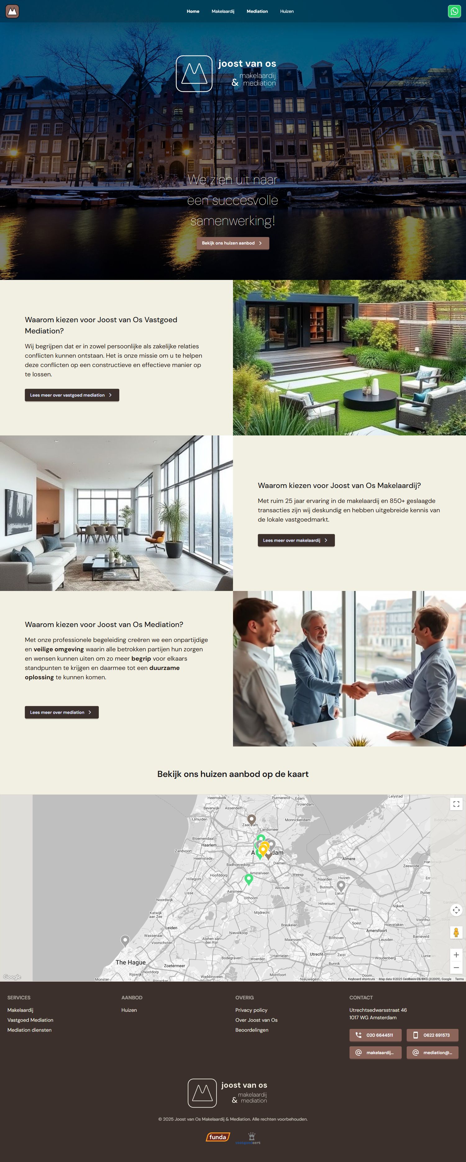 Screenshot van de website van www.joostvanos.nl