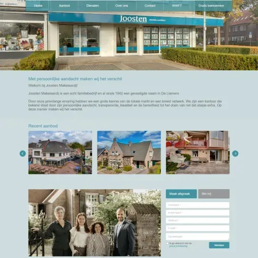 Screenshot van de website van www.joostenmakelaardij.nl